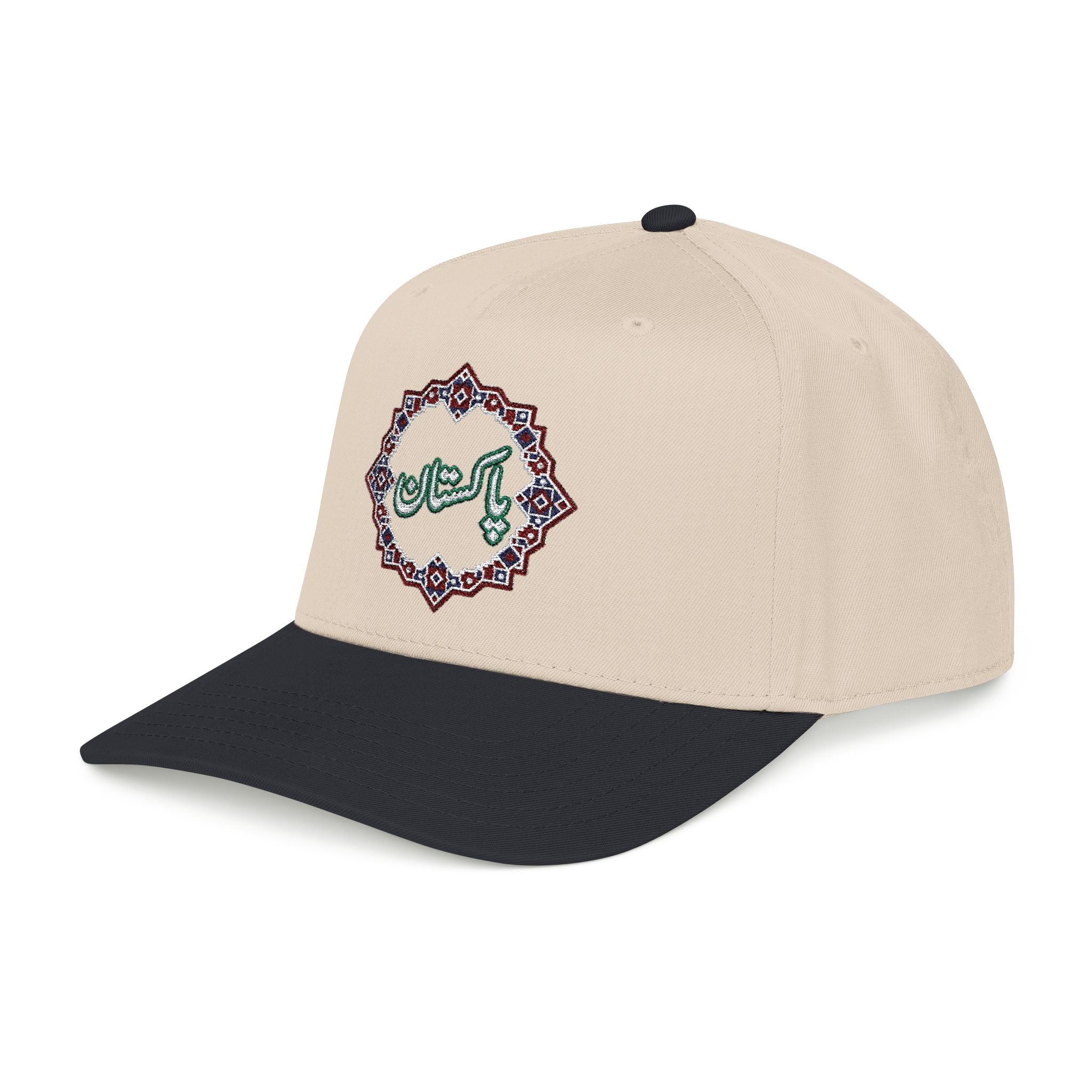 Pakistan Ajrak Baseball Cap — Embroidered Mid Profile Hat with Ajrak Motif