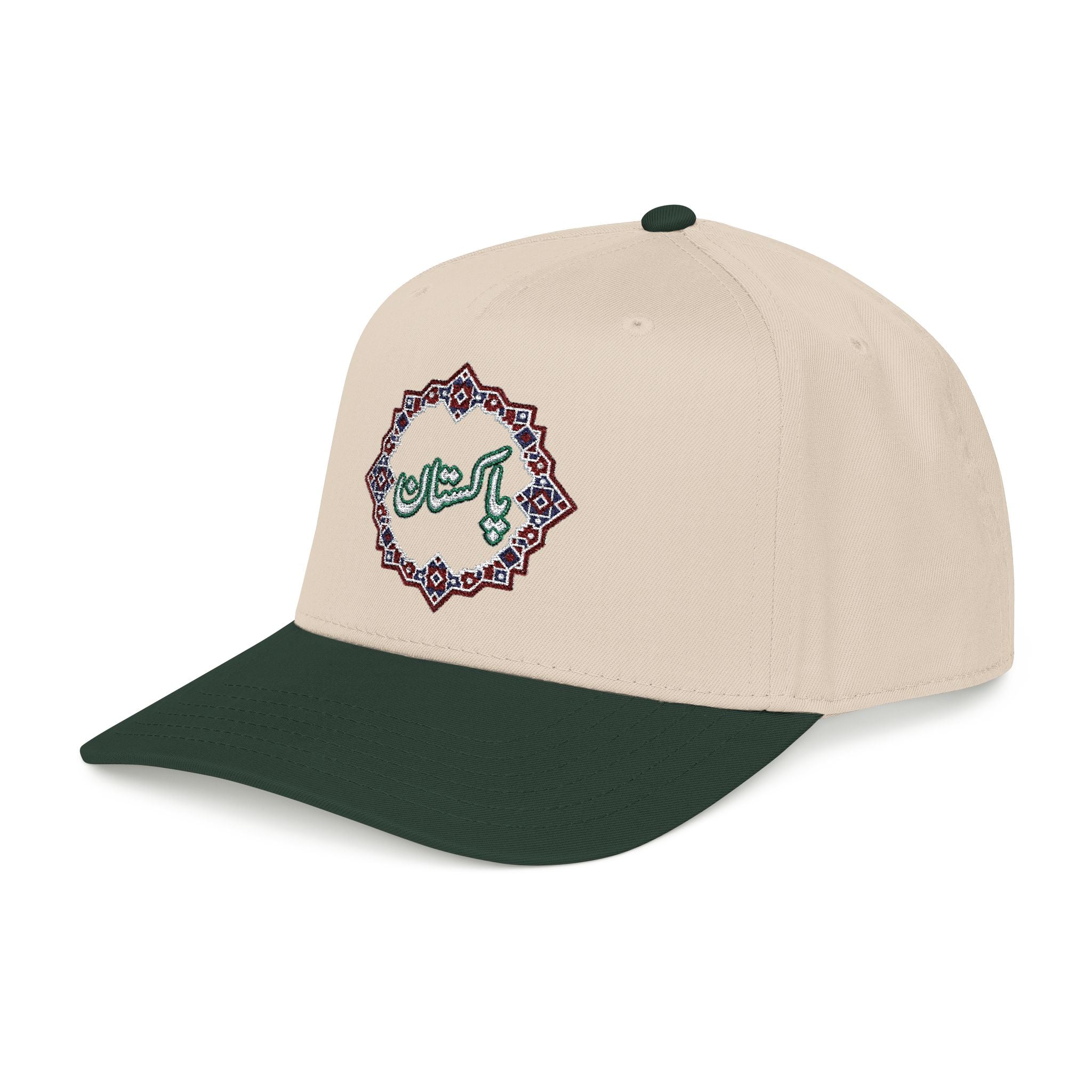 Pakistan Ajrak Baseball Cap — Embroidered Mid Profile Hat with Ajrak Motif