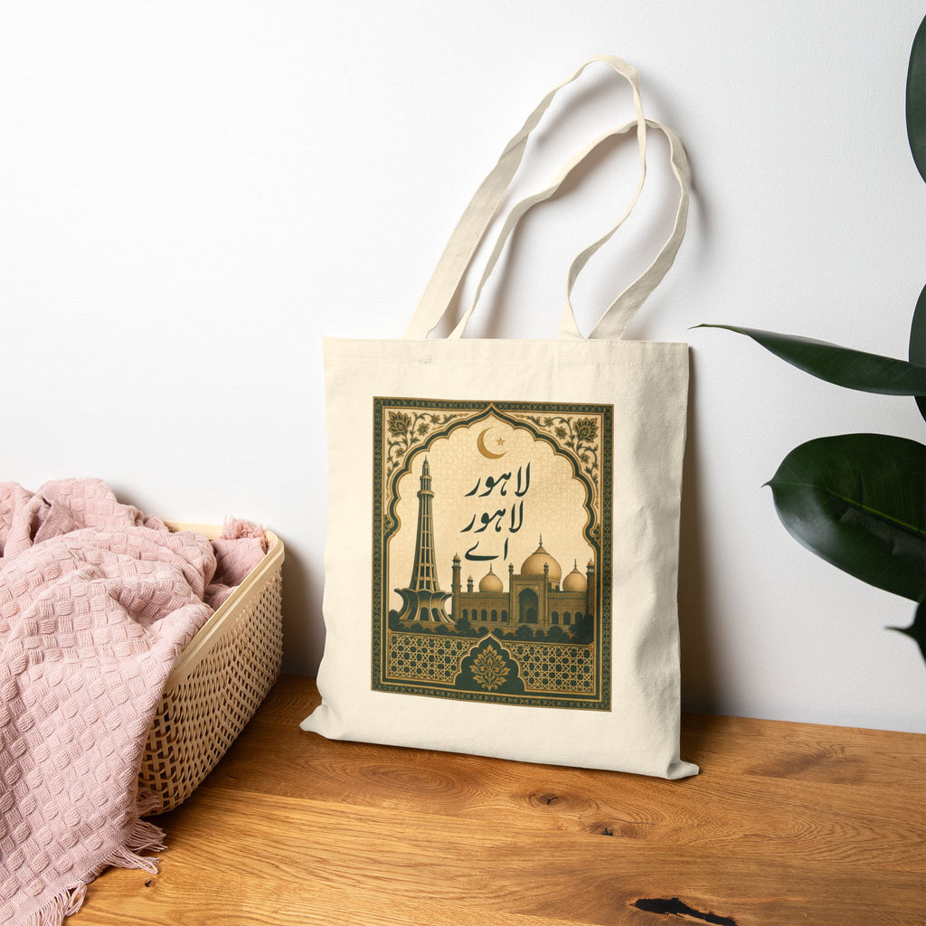 Lahore Lahore Ay Cotton Canvas Tote