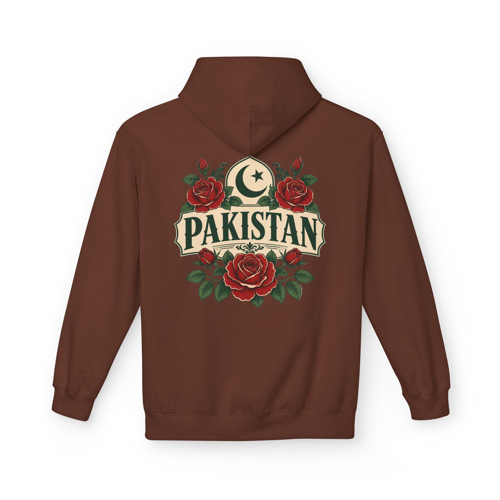 Pakistan Rose Graphic Hoodie — Floral Crescent & Star