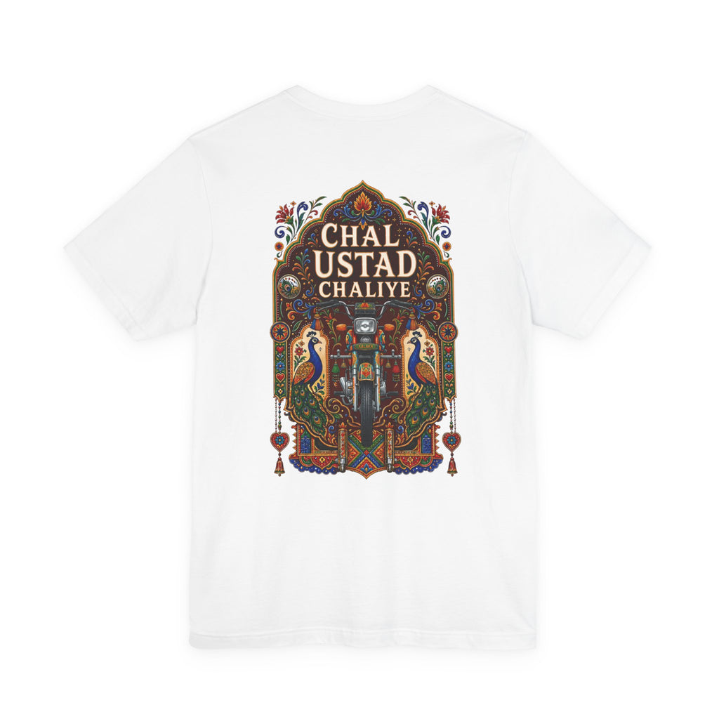 Chal Ustad Chaliye Graphic Tee — Vintage Pakistani Truck Art T‑Shirt