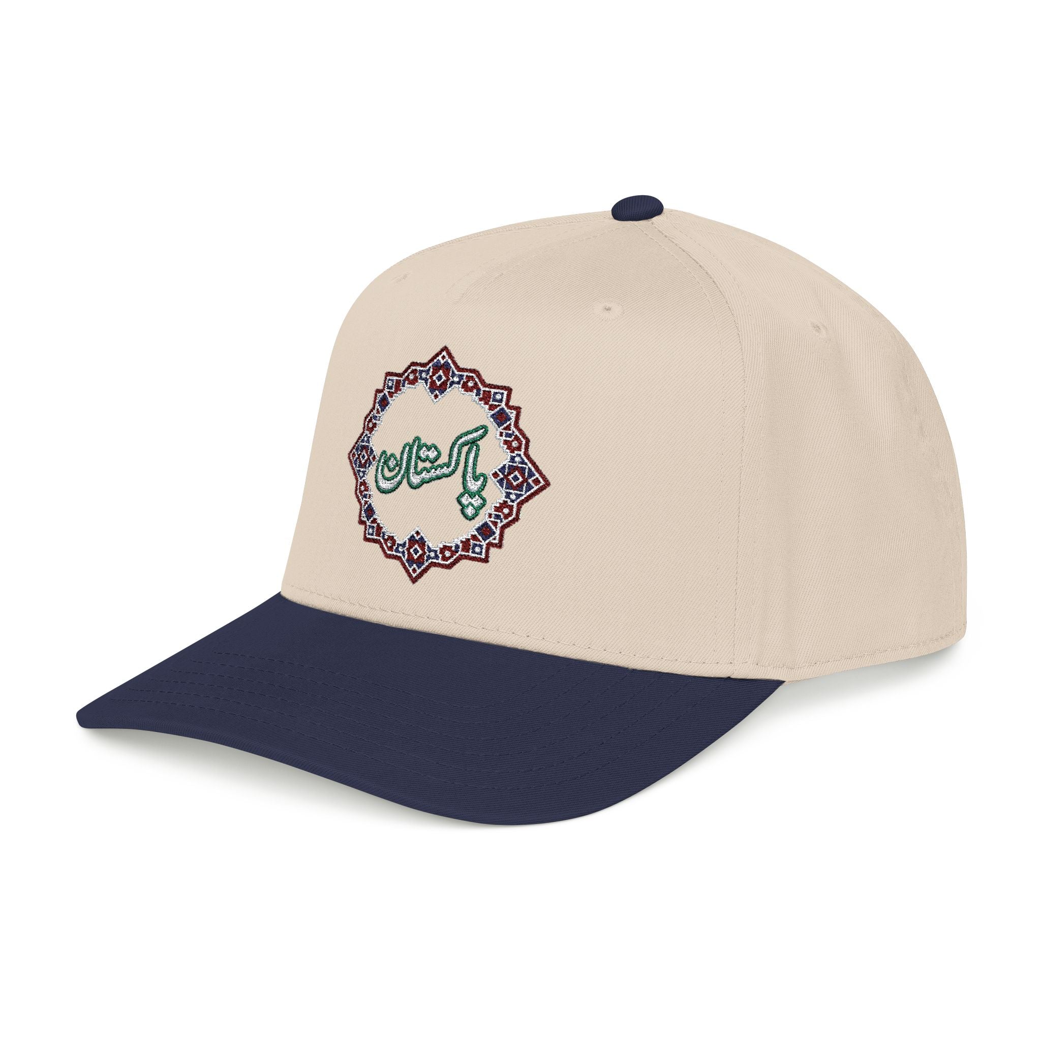 Pakistan Ajrak Baseball Cap — Embroidered Mid Profile Hat with Ajrak Motif