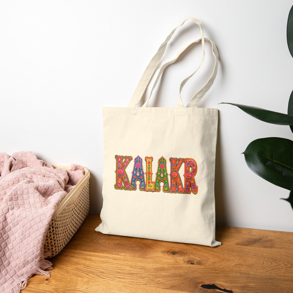 Pakistan Truck Art Cotton Canvas Tote Bag — Vibrant Phool Patti Design