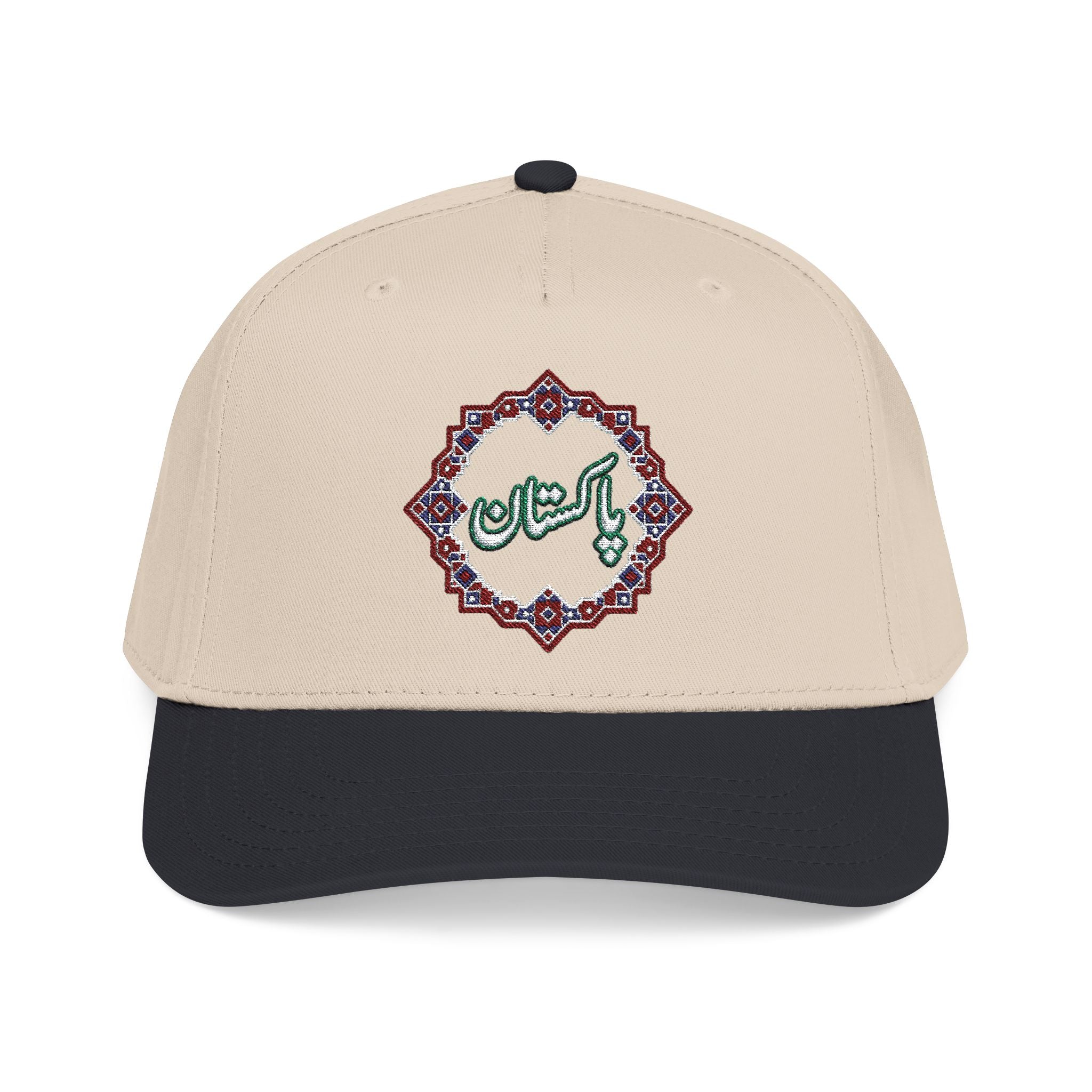 Pakistan Ajrak Baseball Cap — Embroidered Mid Profile Hat with Ajrak Motif