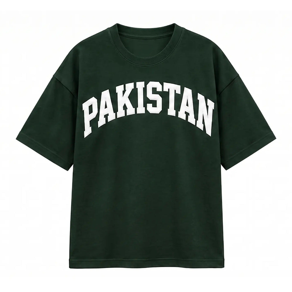 Pakistan Logo Puff Print Oversized T-Shirt