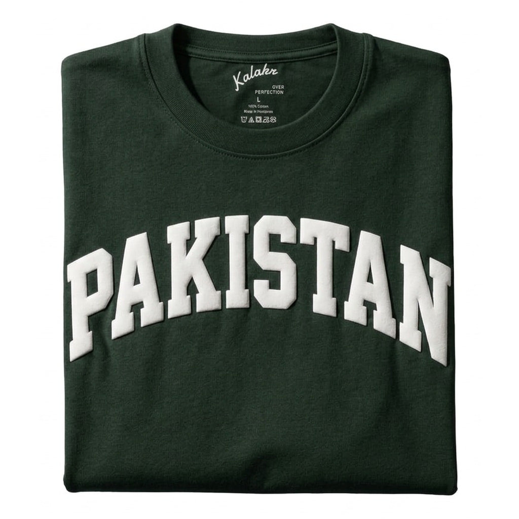 Pakistan Logo Puff Print Oversized T-Shirt